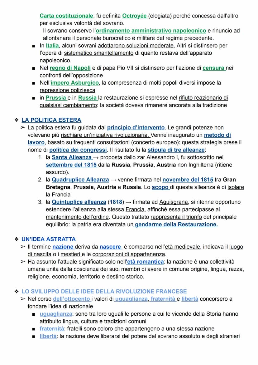 IL CONGRESSO DI VIENNA
◆ LA RESTAURAZIONE E L'EREDITÀ NAPOLEONICA
➤ sconfitto Napoleone a Lipsia (1814) le grandi potenze intendevano restau