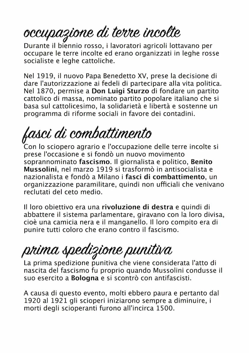 Fascismo
Il fascismo in Italia è stato un movimento politico guidato da
Benito Mussolini che ha governato il paese dal 1922 al
1943. Il fasc