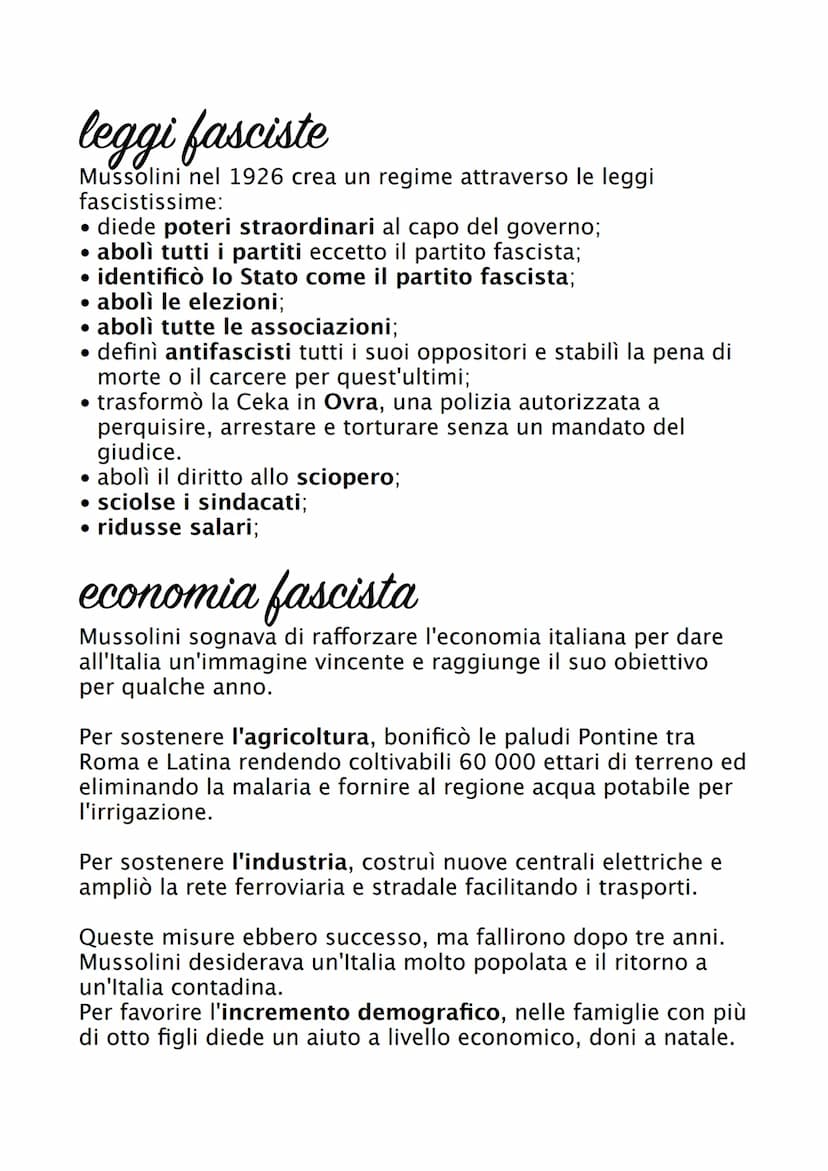 Fascismo
Il fascismo in Italia è stato un movimento politico guidato da
Benito Mussolini che ha governato il paese dal 1922 al
1943. Il fasc