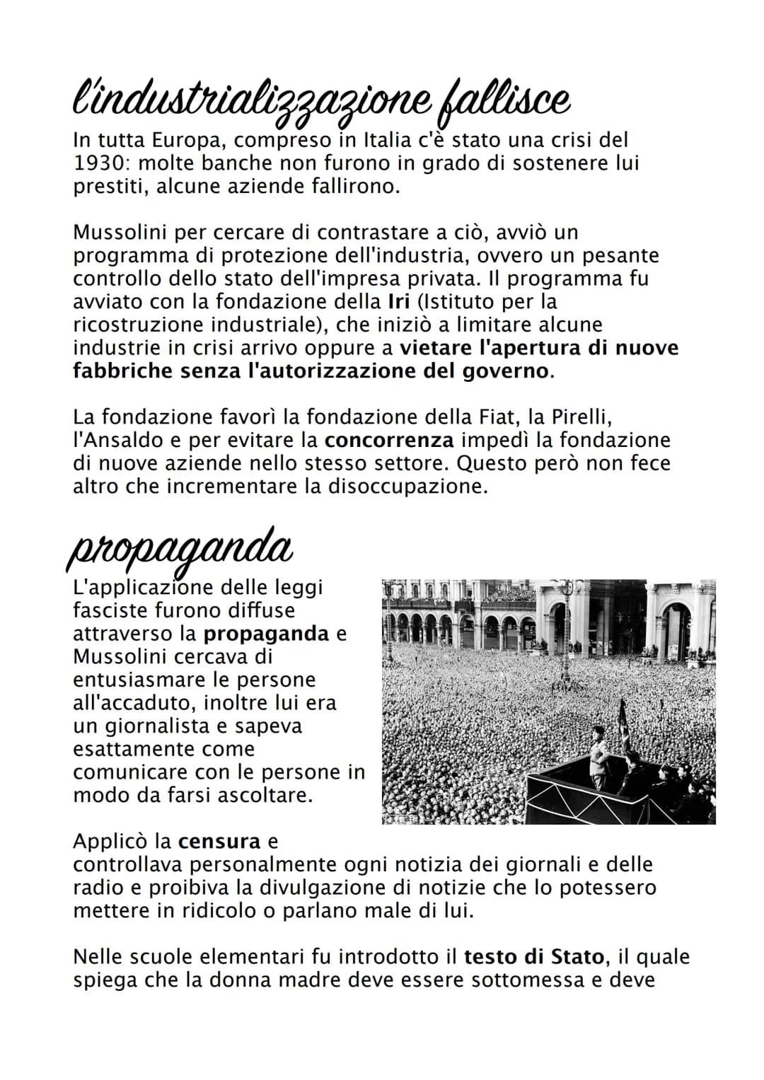 Fascismo
Il fascismo in Italia è stato un movimento politico guidato da
Benito Mussolini che ha governato il paese dal 1922 al
1943. Il fasc