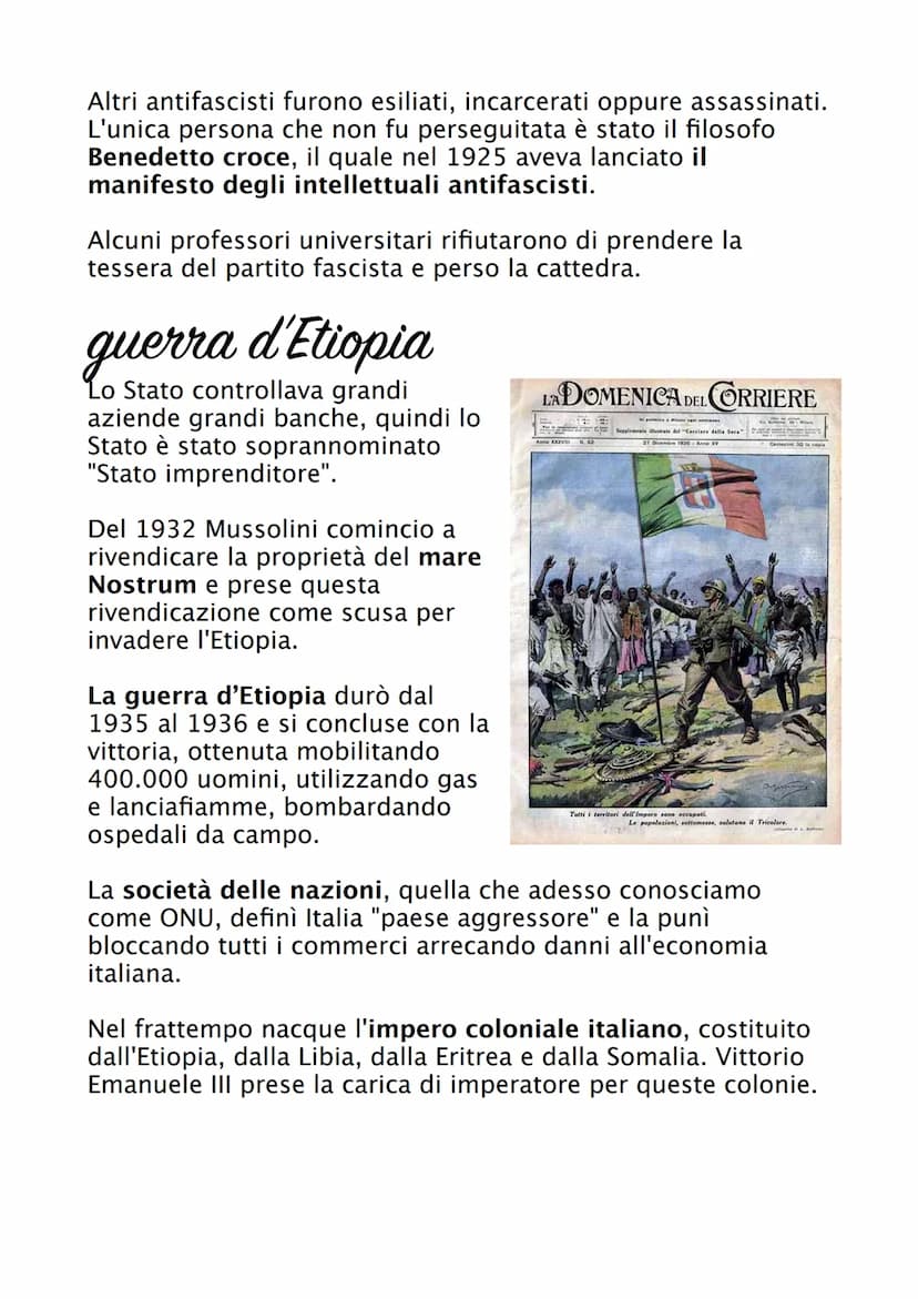 Fascismo
Il fascismo in Italia è stato un movimento politico guidato da
Benito Mussolini che ha governato il paese dal 1922 al
1943. Il fasc
