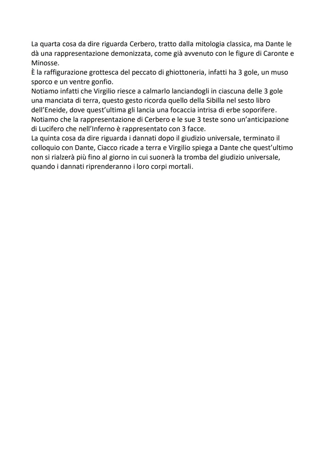 Riassunto:
Dante dopo esser svenuto alla fine del colloquio con Paolo e Francesca si risveglia
nel terzo cerchio, dove risiedono le anime de