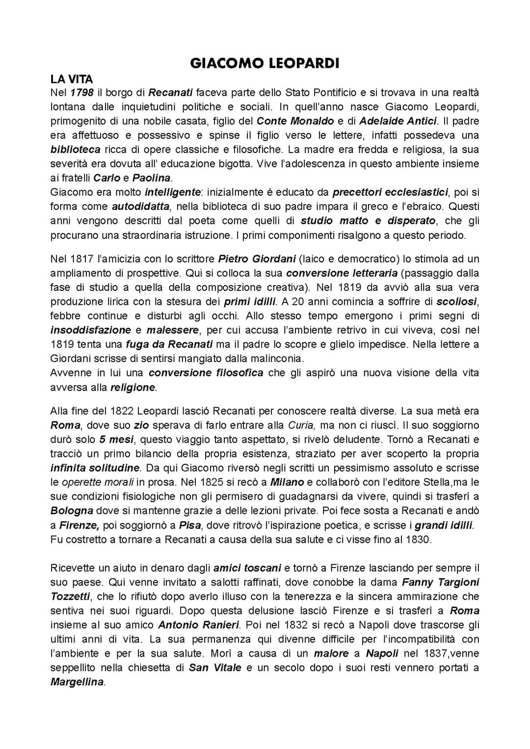 Giacomo Leopardi 