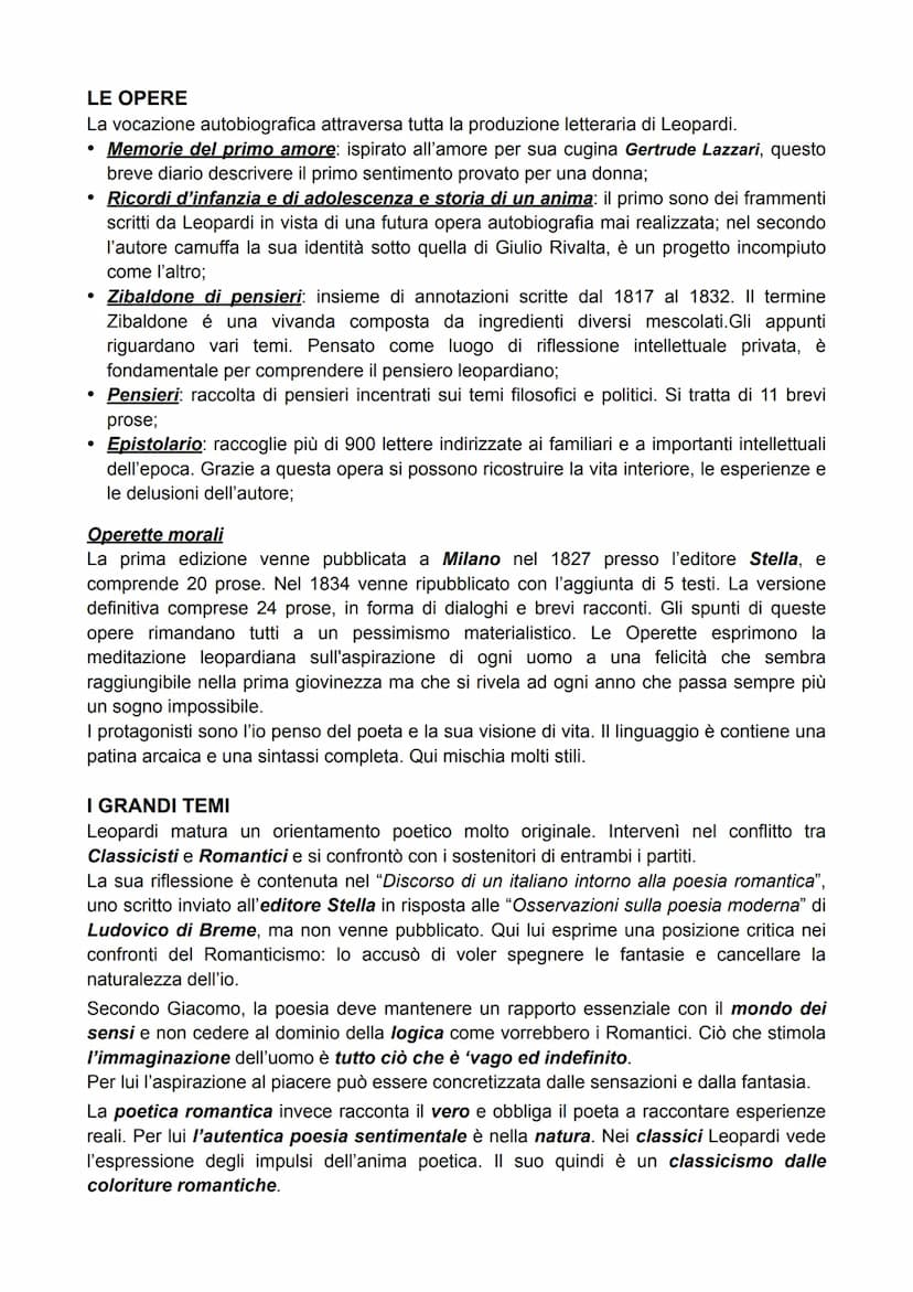 GIACOMO LEOPARDI
LA VITA
Nel 1798 il borgo di Recanati faceva parte dello Stato Pontificio e si trovava in una realtà
lontana dalle inquietu