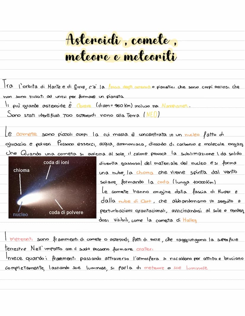 Tra l'orbita di Marte e di Giove, c'è la lasa a doge asteradio pianetin, che sono corpi roccios, che
hon sono riusati ad unirsi per formare 