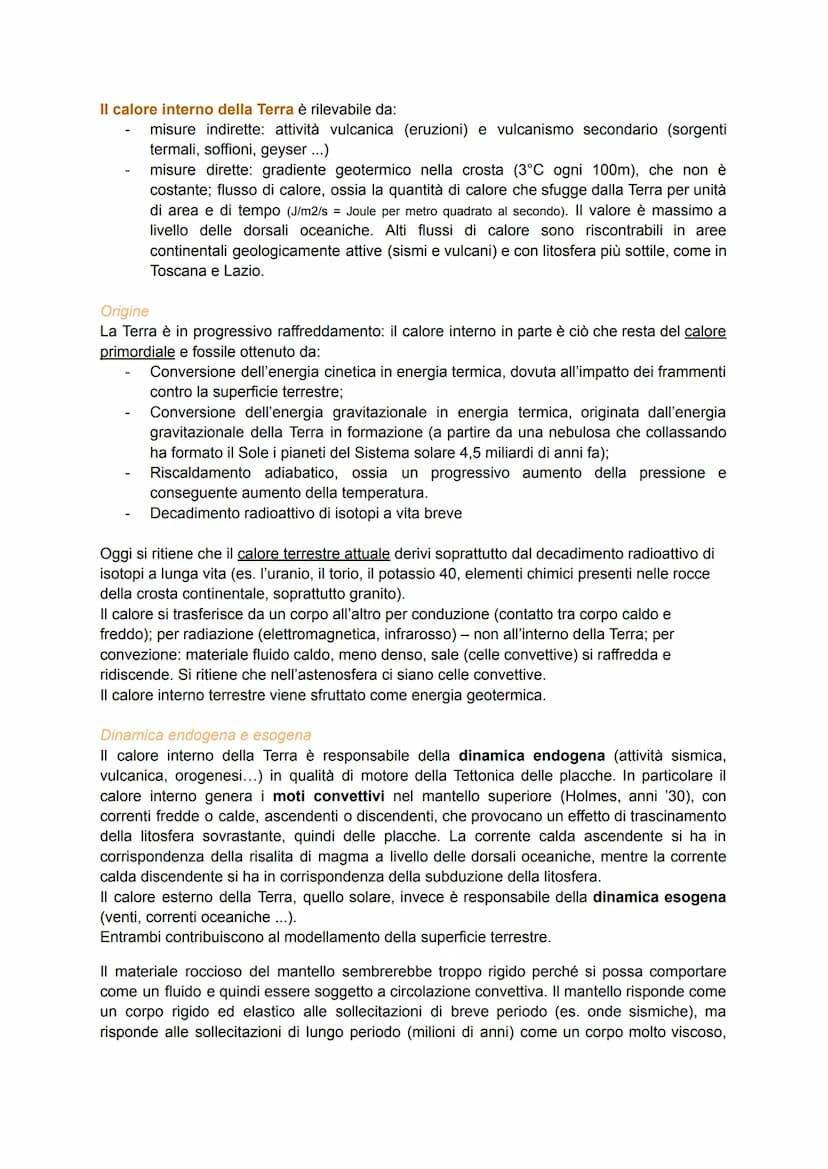 INTERNO DELLA TERRA, CALORE E MAGNETISMO
Dallo studio dell'interno della Terra (raggio medio 6371 Km) si sono ricavati:
dati diretti:
dai pr