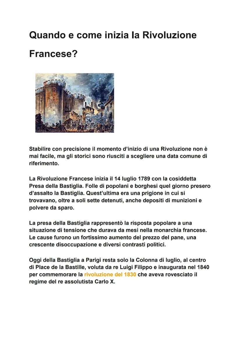 Che cos'è la Rivoluzione Francese?
La Rivoluzione Francese è uno degli eventi più importanti della Storia.
Si tratta della prima rivoluzione