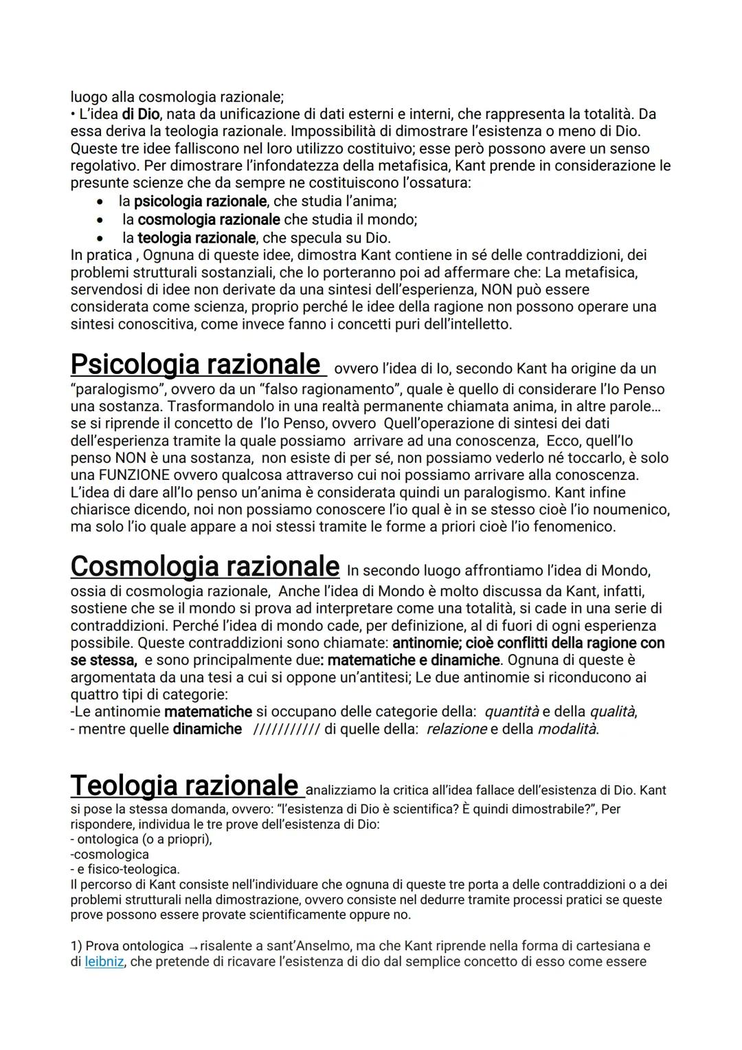 Immanuel Kant
Dissertazione del 70
Nel 1770, Kant pubblica "La forma e i principi della conoscenza sensibile e intellegibile", opera che
seg