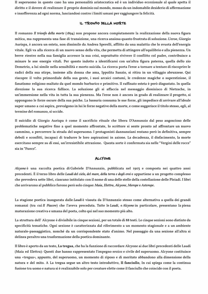 
<p>Il Decadentismo italiano, di cui Gabriele D'Annunzio è un esponente significativo, era il risultato di scelte precise e dell'assimilazio