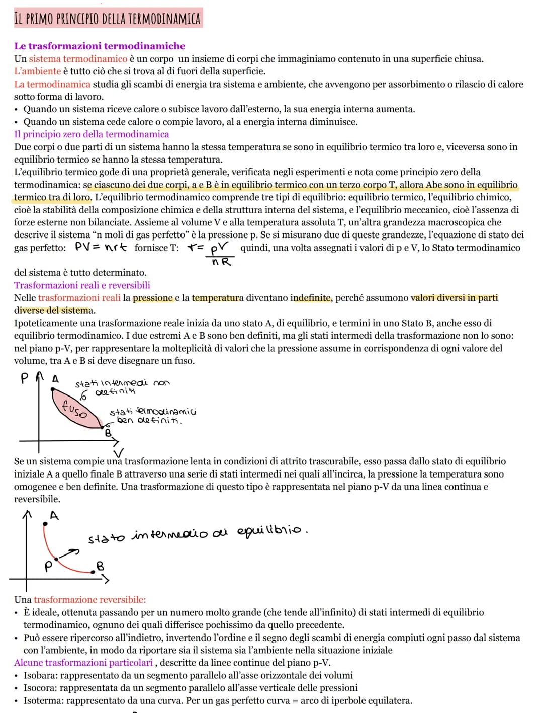 IL PRIMO PRINCIPIO DELLA TERMODINAMICA
Le trasformazioni termodinamiche
Un sistema termodinamico è un corpo un insieme di corpi che immagini