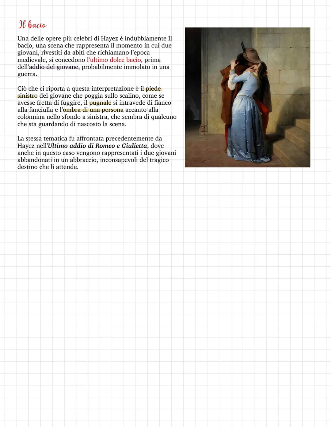 Hayez
Francesco Hayez fu uno dei più importanti artisti nel panorama del Romanticismo italiano che visse tra
Roma, Venezia e Milano ed entrò