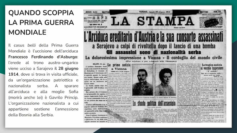 I GUERRA MONDIALE
La Prima Guerra Mondiale è
stato un conflitto di
dimensioni intercontinentali
che ha coinvolto le principali
potenze, così