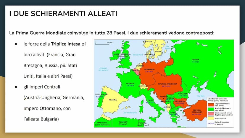 I GUERRA MONDIALE
La Prima Guerra Mondiale è
stato un conflitto di
dimensioni intercontinentali
che ha coinvolto le principali
potenze, così