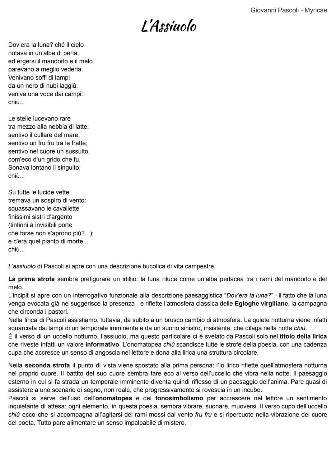 Giovanni Pascoli
La vita di Pascoli fu una vita povera di grandi eventi esteriori. Pascoli ha una personalità opposta rispetto a quella di
D