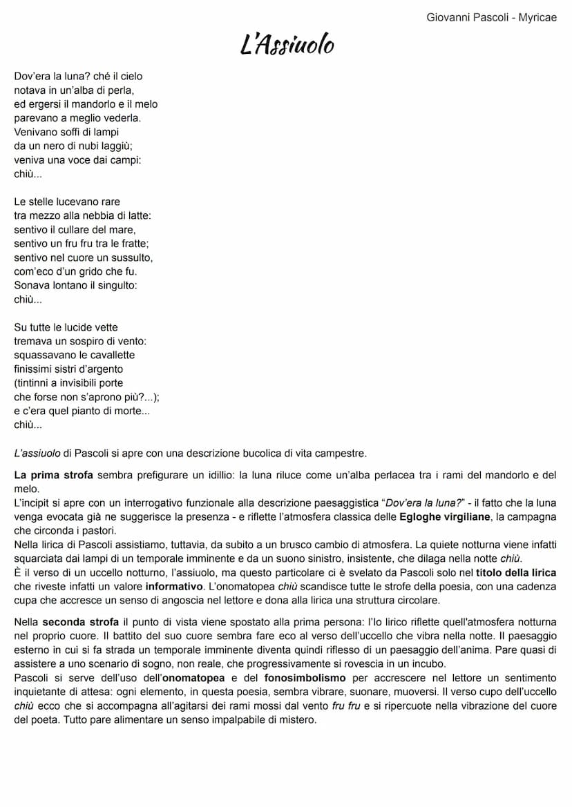 Giovanni Pascoli
La vita di Pascoli fu una vita povera di grandi eventi esteriori. Pascoli ha una personalità opposta rispetto a quella di
D