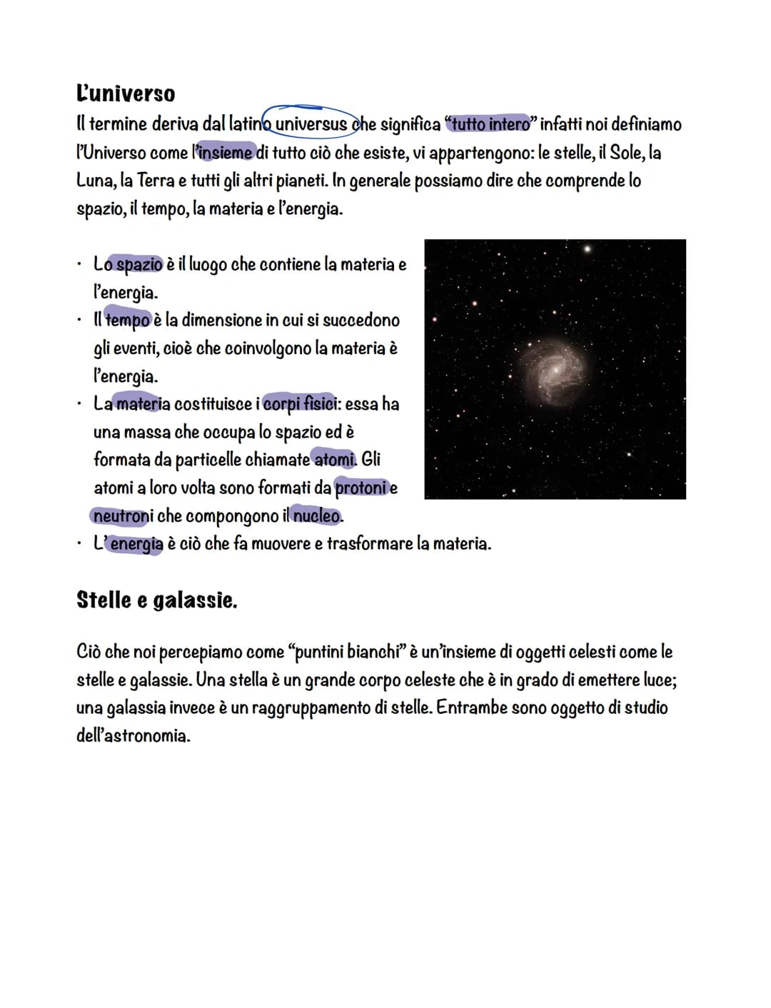 L'universo
Il termine deriva dal latino universus che significa "tutto intero" infatti noi definiamo
l'Universo come l'insieme di tutto ciò 