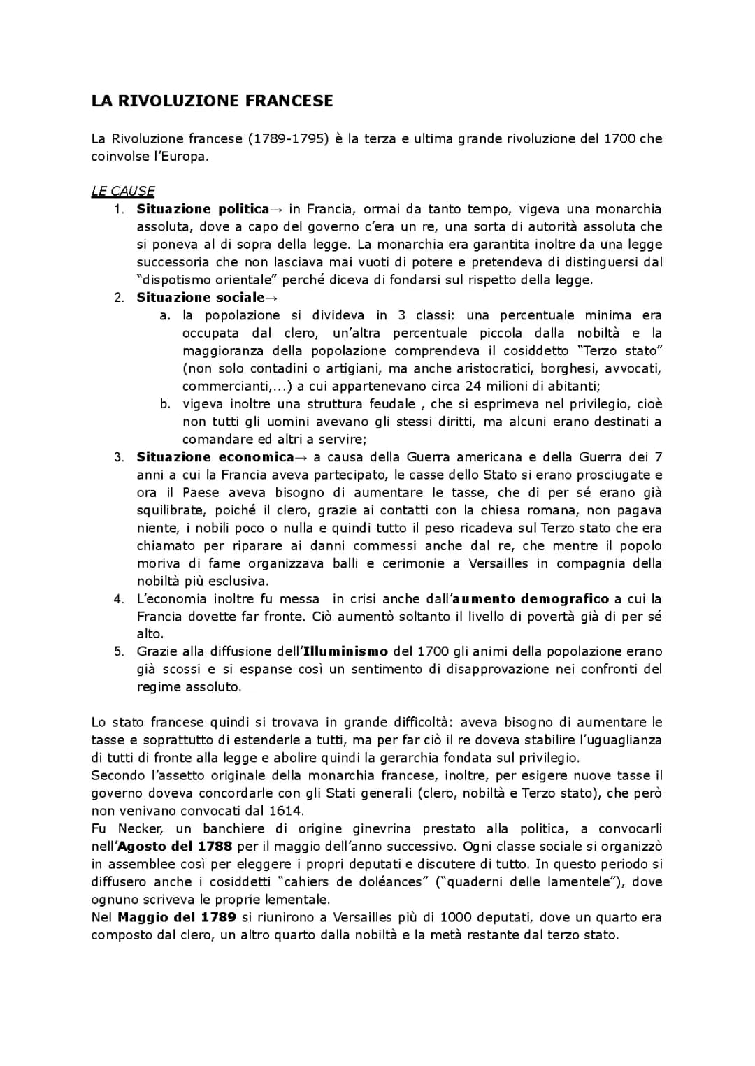 La Rivoluzione francese e Napoleone Bonaparte 