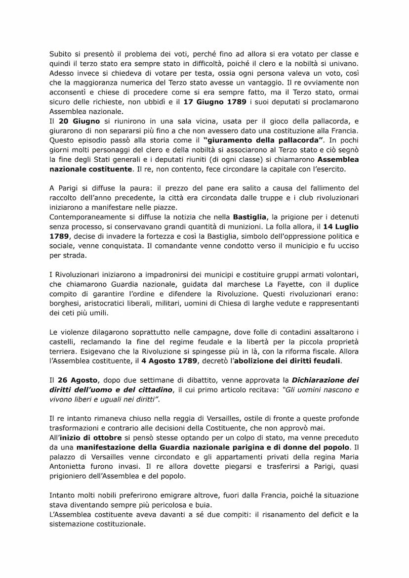 LA RIVOLUZIONE FRANCESE
La Rivoluzione francese (1789-1795) è la terza e ultima grande rivoluzione del 1700 che
coinvolse l'Europa.
LE CAUSE