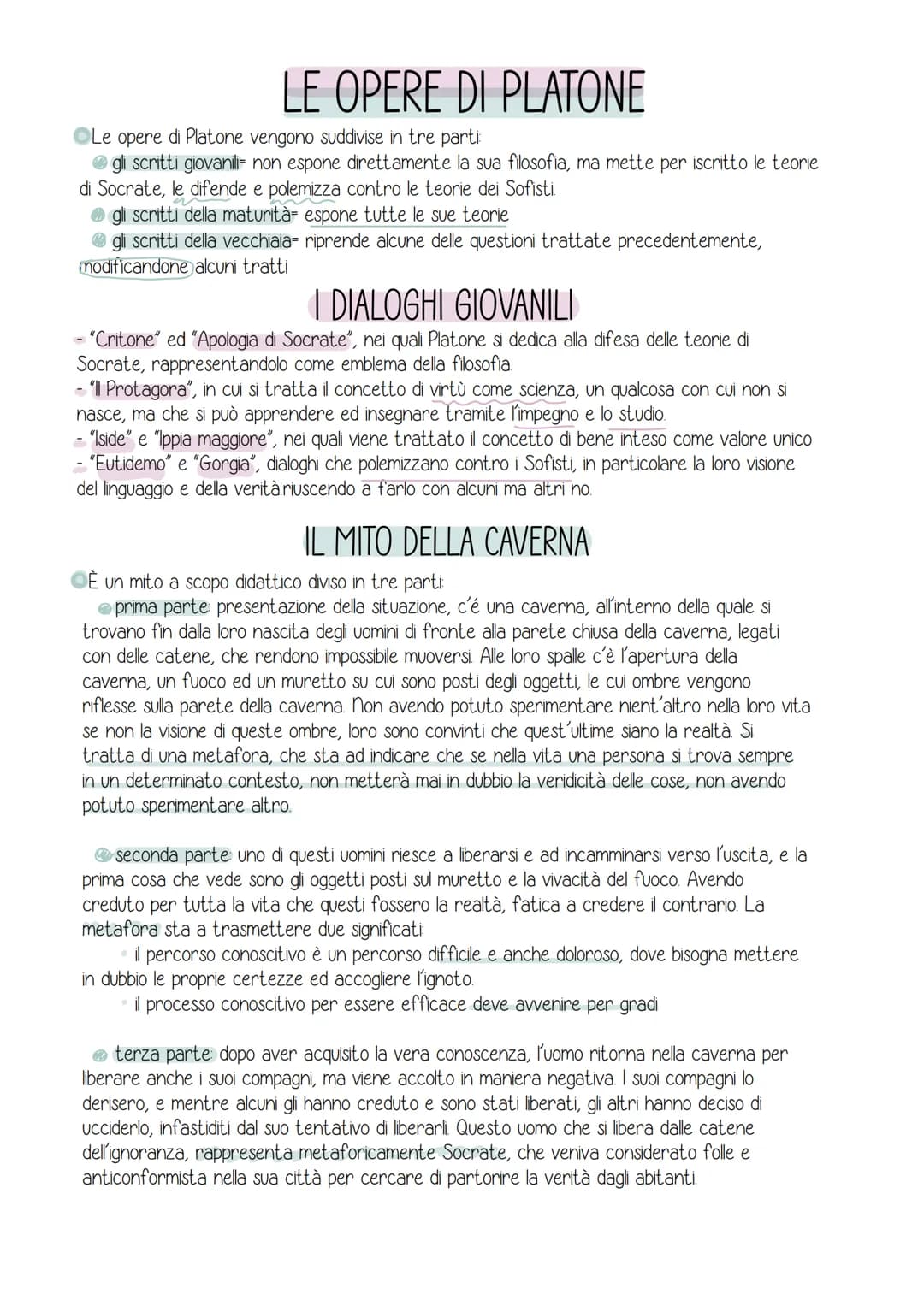 PLATONE
È uno dei più importanti allievi di Socrate, il quale ammirava molto, così tanto che
inizialmente in alcune sue opere esponeva le te