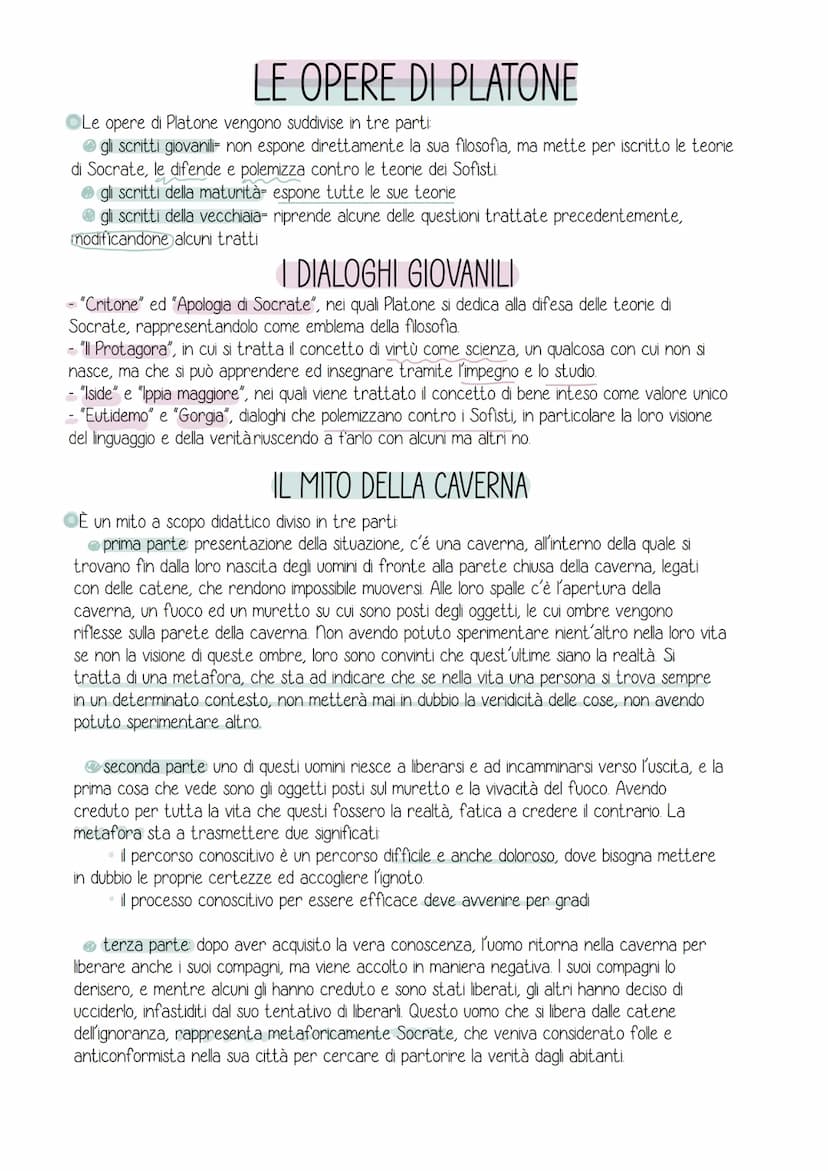 PLATONE
È uno dei più importanti allievi di Socrate, il quale ammirava molto, così tanto che
inizialmente in alcune sue opere esponeva le te