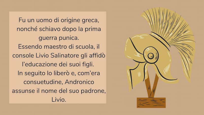LA PRIMA
LETTERATURA
"NAZIONALE" LATNA
t
a cura di Porzio Federica LIVIO ANDRONICO
È considerato il padre
fondatore della
letteratura latina