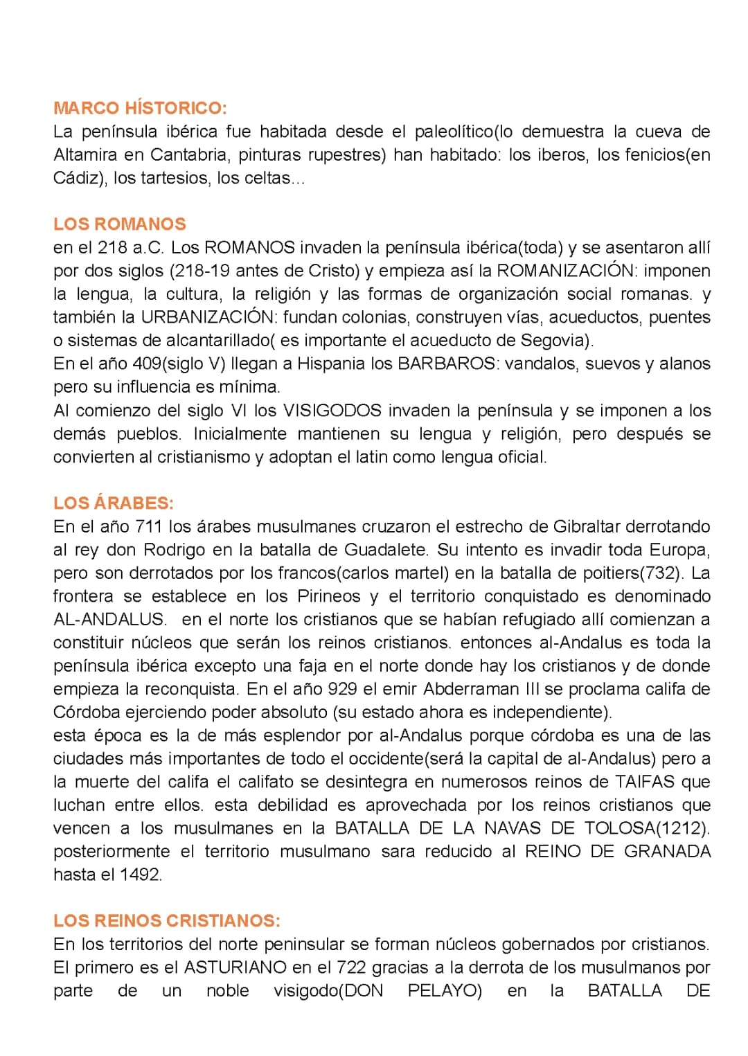 Resumen de la Historia de España: Desde la Romanización hasta la Reconquista