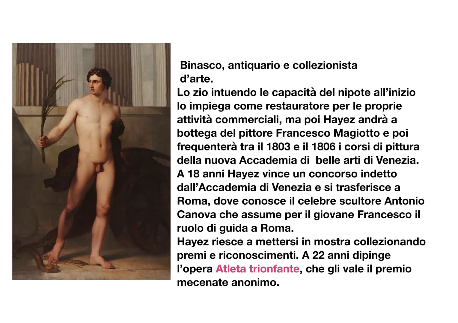 Francesco Hayez
Il pittore Francesco Hayez, è
nato a Venezia il 10 febbraio nel
1791. Lui è uno dei principali
esponenti del Romanticismo
st