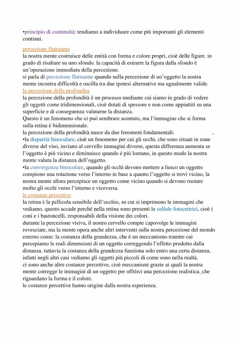 La percezione
Definizione
secondo il senso comune "percepire" significa: catturare la realtà
circostante.
Invece, secondo la psicologia la p