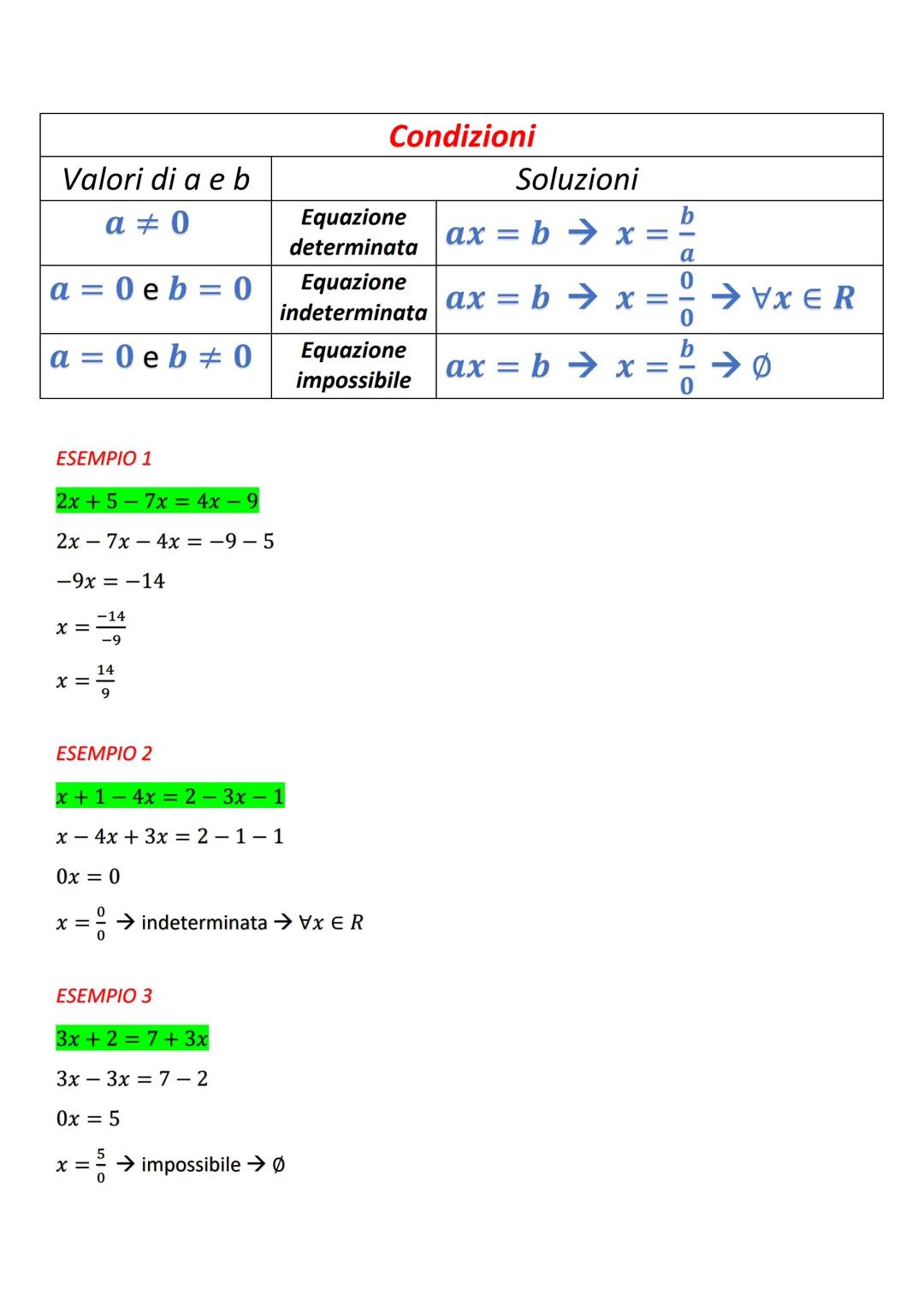# EQUAZIONI DI 1° GRADO

EQUAZIONE: uguaglianza tra 2 espressioni letterali verificata per particolari valori
attribuiti all'incognita.

EQU