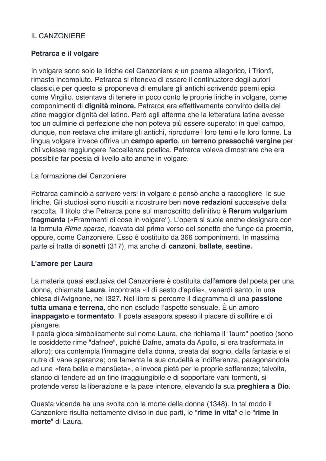 VOI CH' ASCOLTATE
Voi ch'ascoltate in rime sparse il suono è la prima lirica del Canzoniere, Petrarca
ha voluto assegnarle la funzione di pr