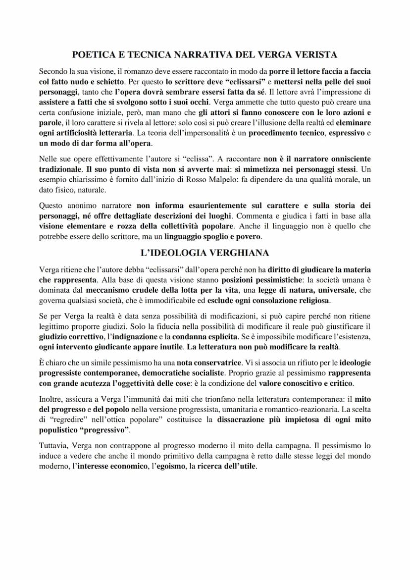 INDICE:
●
VITA
● ROMANZI PREVERISTI
● LA SVOLTA VERISTA
● POETICA E TECNICA NARRATIVA DEL VERGA VERISTA
GIOVANNI VERGA
L'IDEOLOGIA VERGHIANA