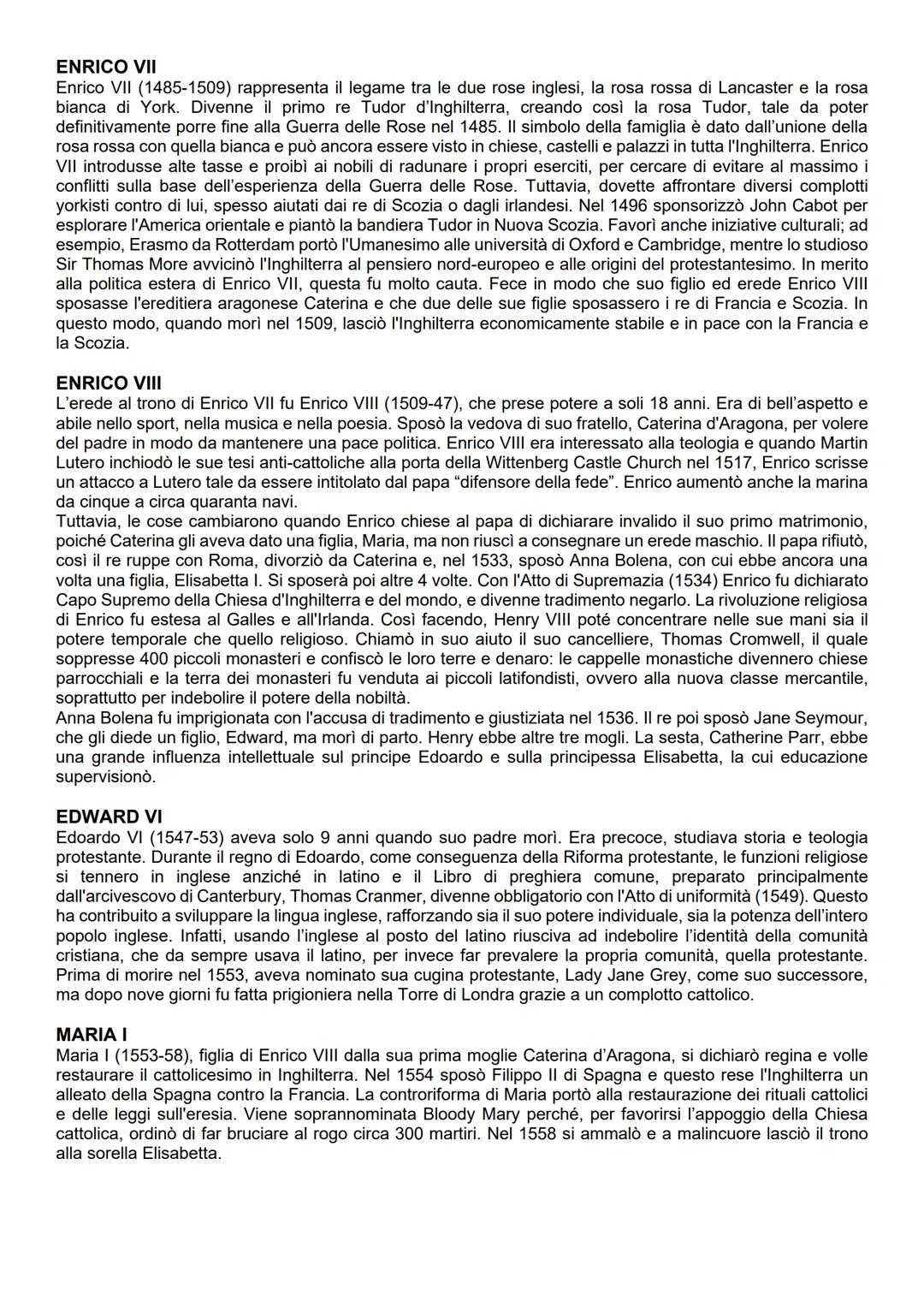 THE EARLY TUDORS
HENRY VII
Henry VII (1485-1509) represents the link between the two English roses, the red rose of Lancaster and the
white 