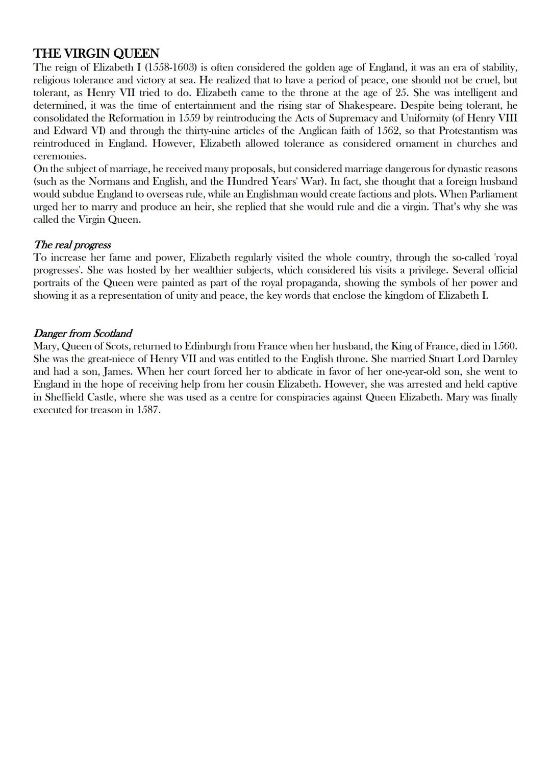 THE EARLY TUDORS
HENRY VII
Henry VII (1485-1509) represents the link between the two English roses, the red rose of Lancaster and the
white 