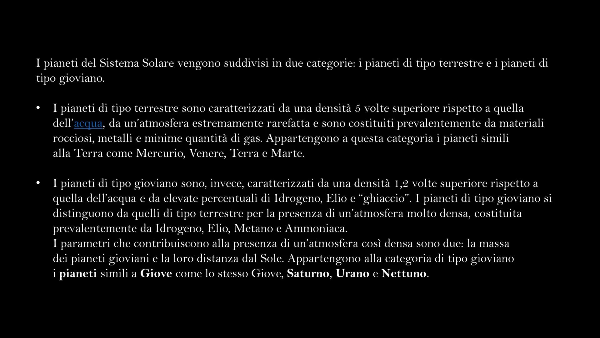 I PIANETI DEL
SISTEMA SOLARE Il Sistema Solare è costituito dal Sole e da vari corpi celesti: i pianeti, i loro satelliti, un migliaio
di co