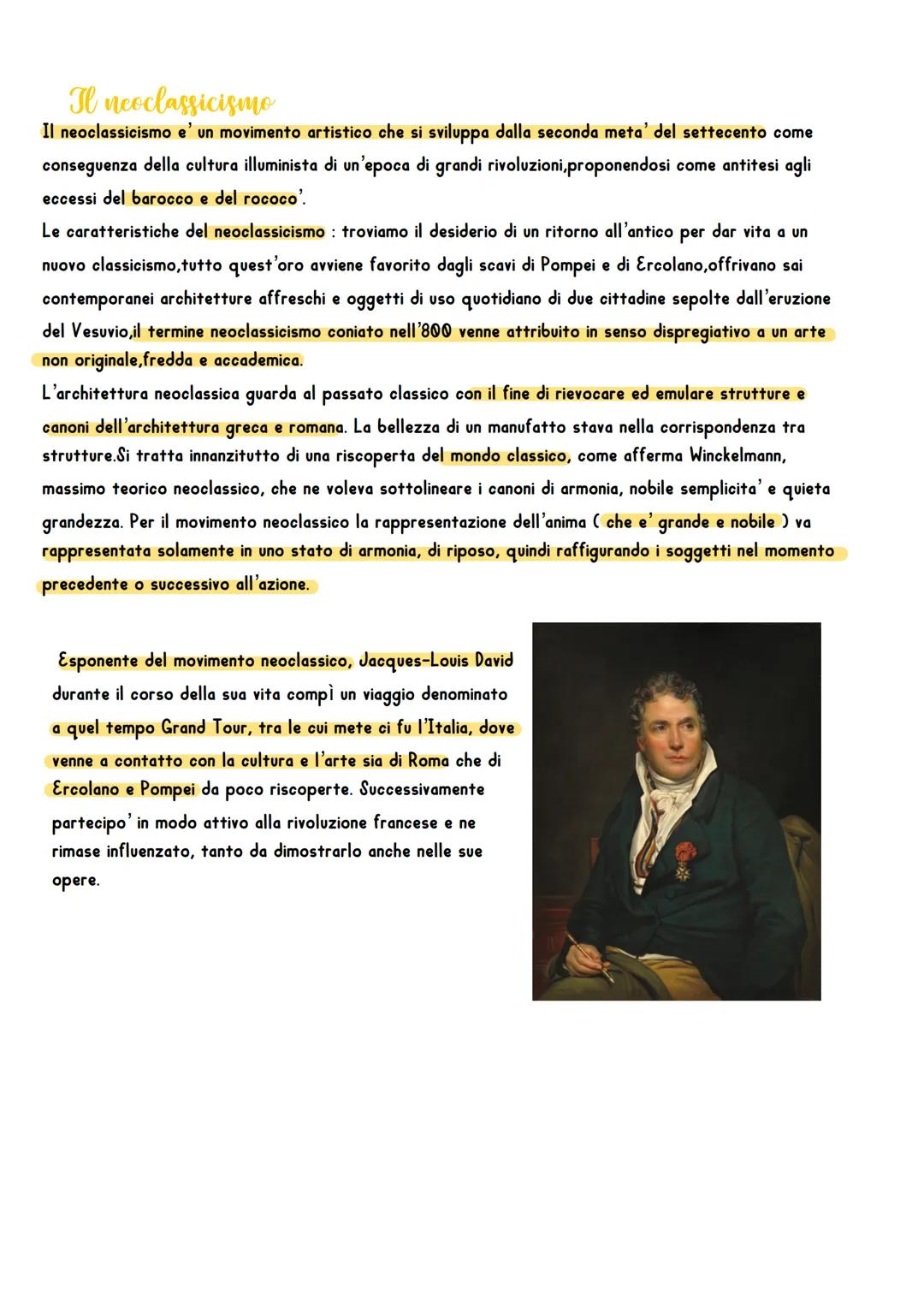 # Il neoclassicismo

Il neoclassicismo e' un movimento artistico che si sviluppa dalla seconda meta' del settecento come
conseguenza della c