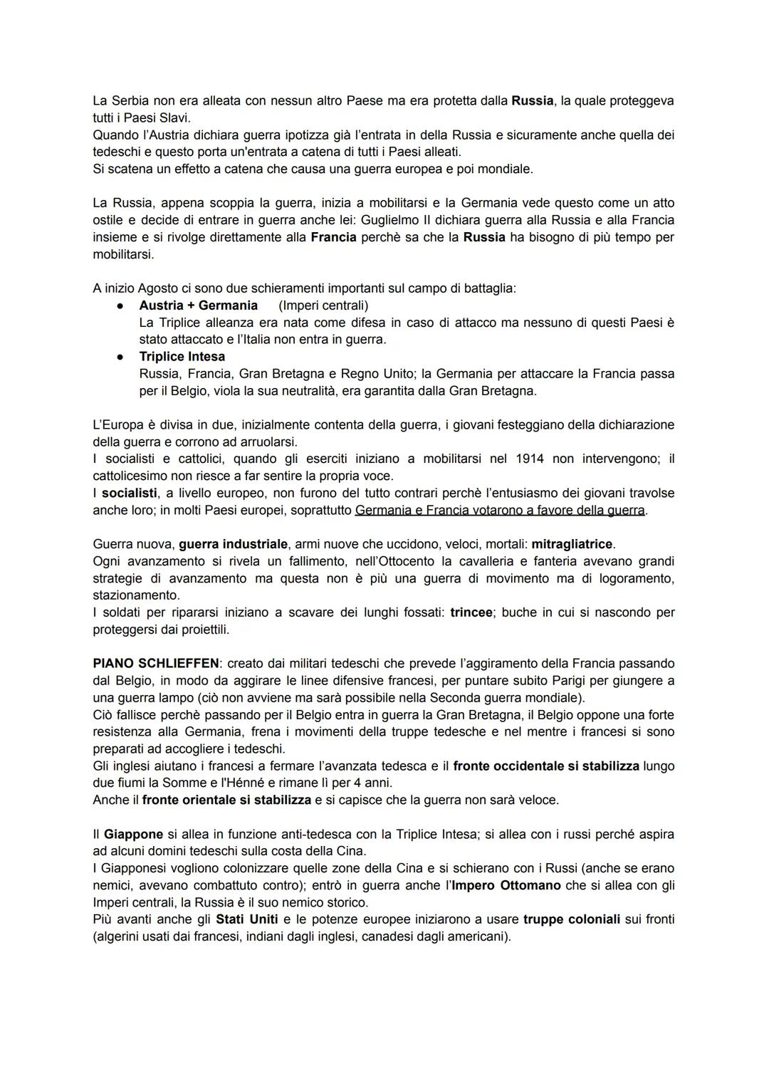 # I GUERRA MONDIALE

*   Belle Epoque: cresciuti i redditi delle classi sociali, diritto di voto allargato, si è sviluppata
l'industria.

Gi