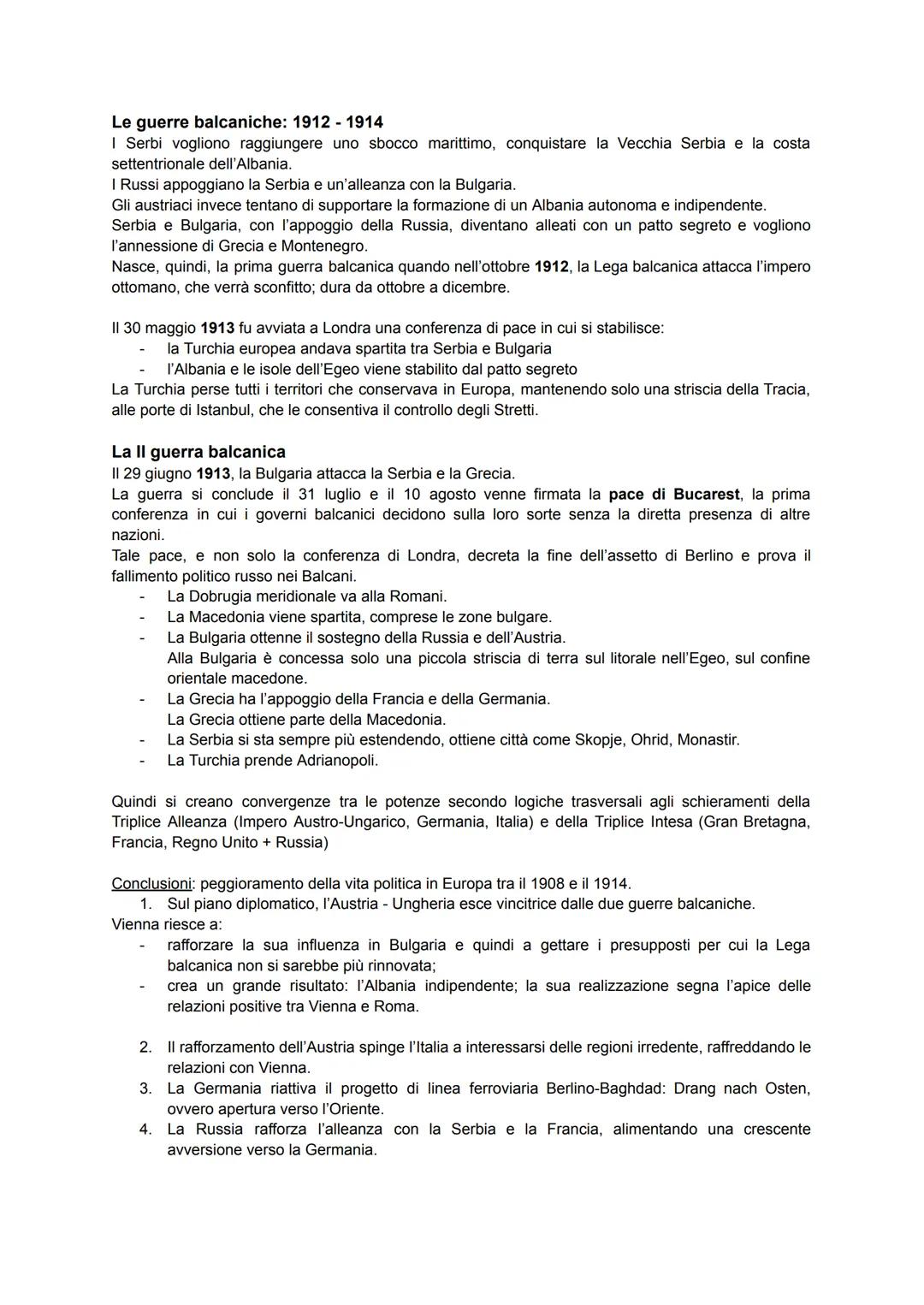 # I GUERRA MONDIALE

*   Belle Epoque: cresciuti i redditi delle classi sociali, diritto di voto allargato, si è sviluppata
l'industria.

Gi