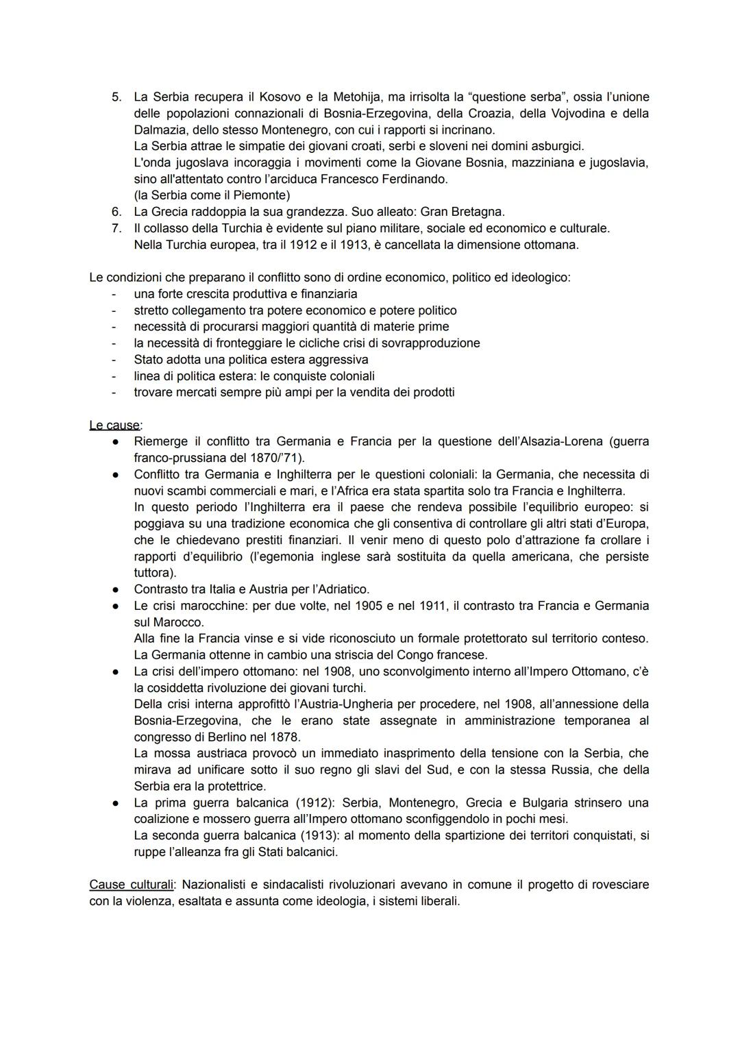 # I GUERRA MONDIALE

*   Belle Epoque: cresciuti i redditi delle classi sociali, diritto di voto allargato, si è sviluppata
l'industria.

Gi