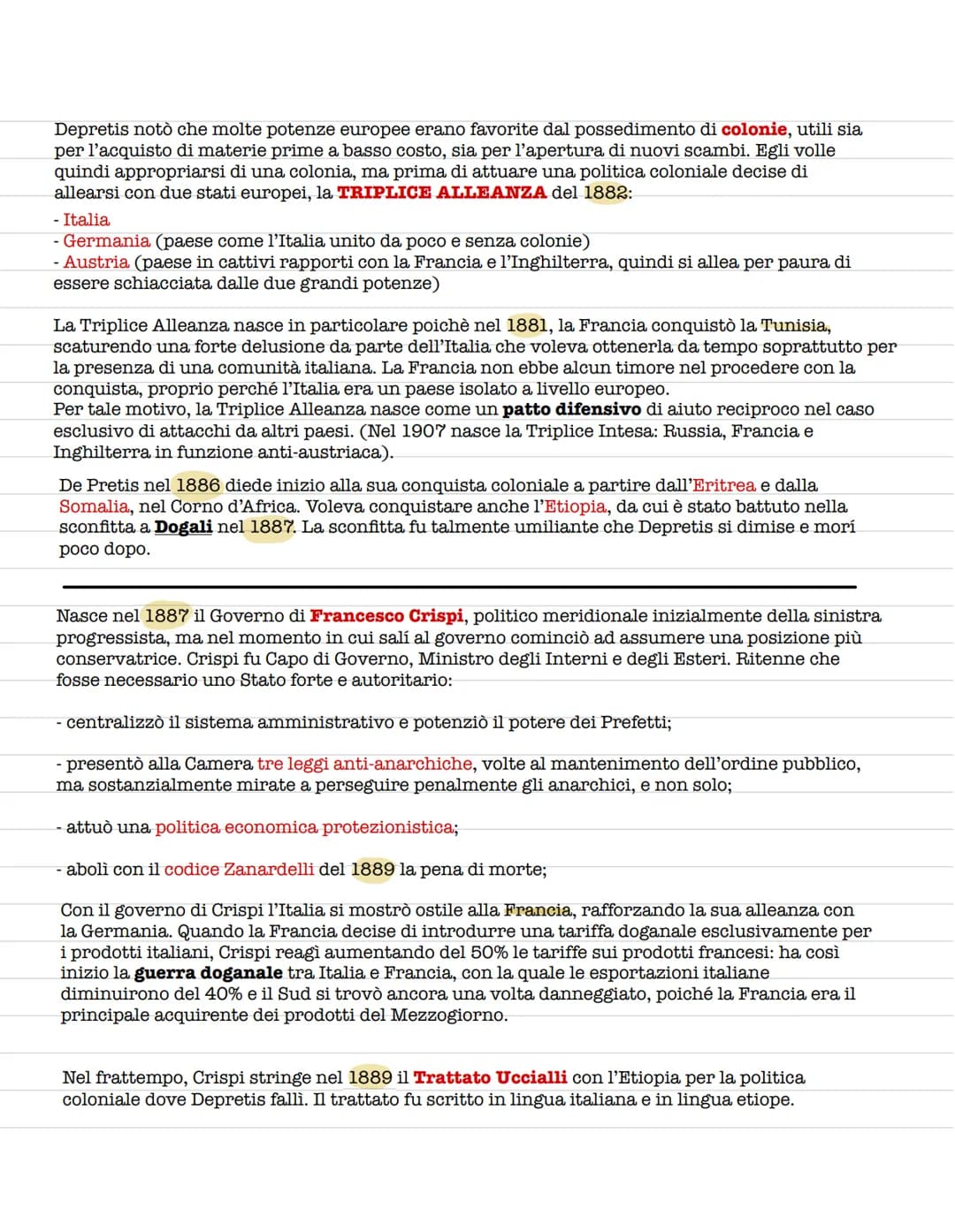 LA STORIA ITALIANA 1861-1900
Nel 1861, l'Italia era in gravi condizioni di arretratezza e di povertà e tre quarti della
popolazione era anal