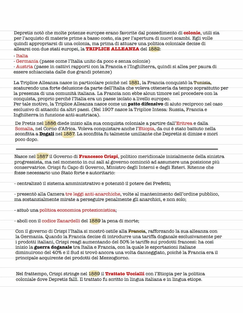 LA STORIA ITALIANA 1861-1900
Nel 1861, l'Italia era in gravi condizioni di arretratezza e di povertà e tre quarti della
popolazione era anal