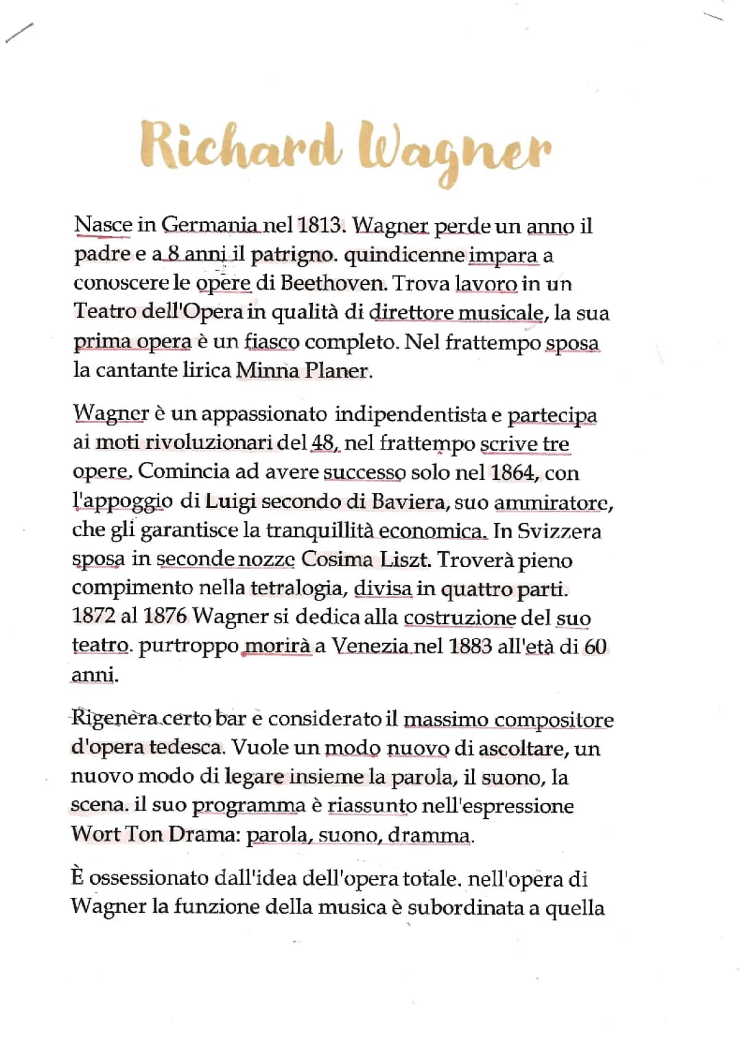Vita e stile di Richard Wagner 