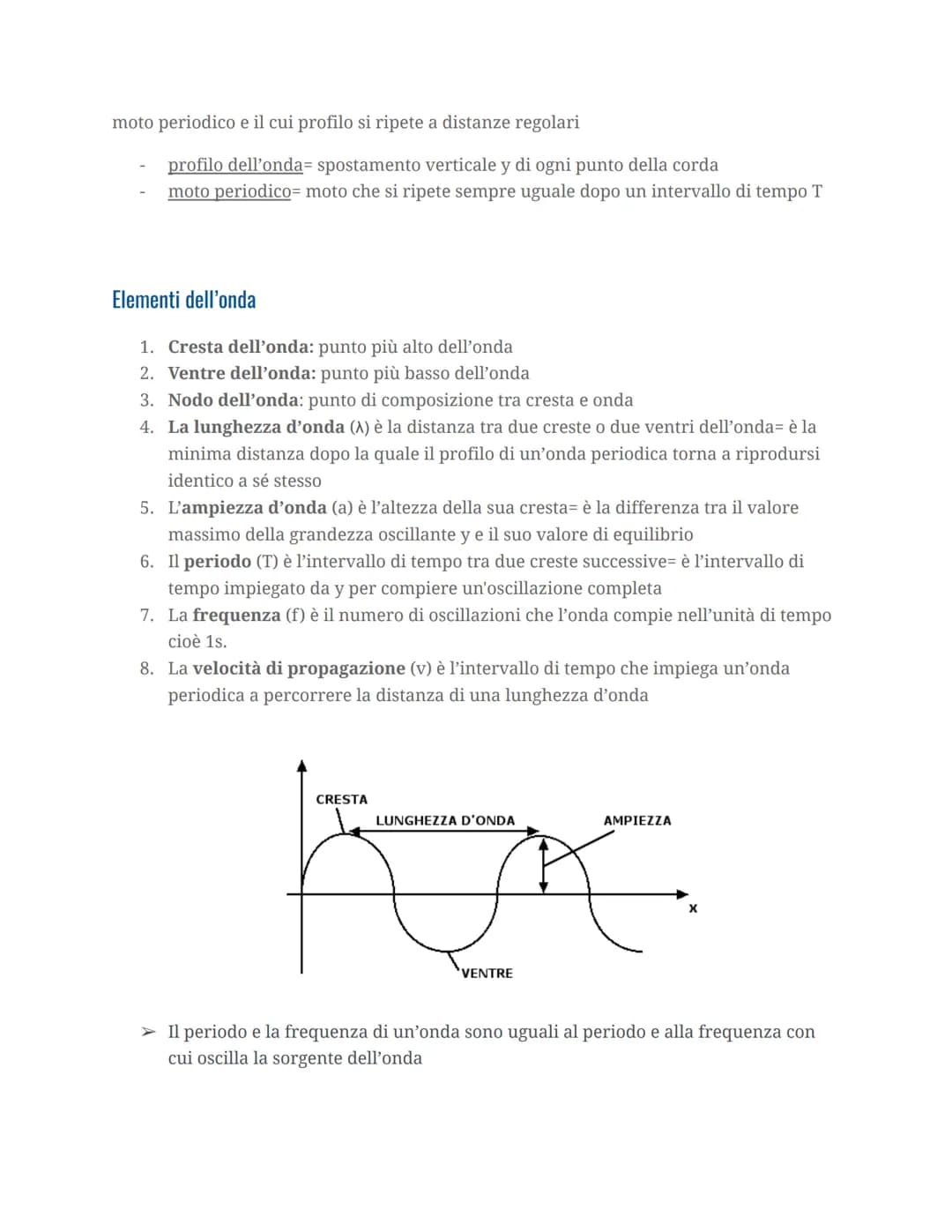 Le onde
Un'onda è una perturbazione che si propaga trasportando energia ma non materia
Introduzione
Un'onda trasporta energia, cioè la capac