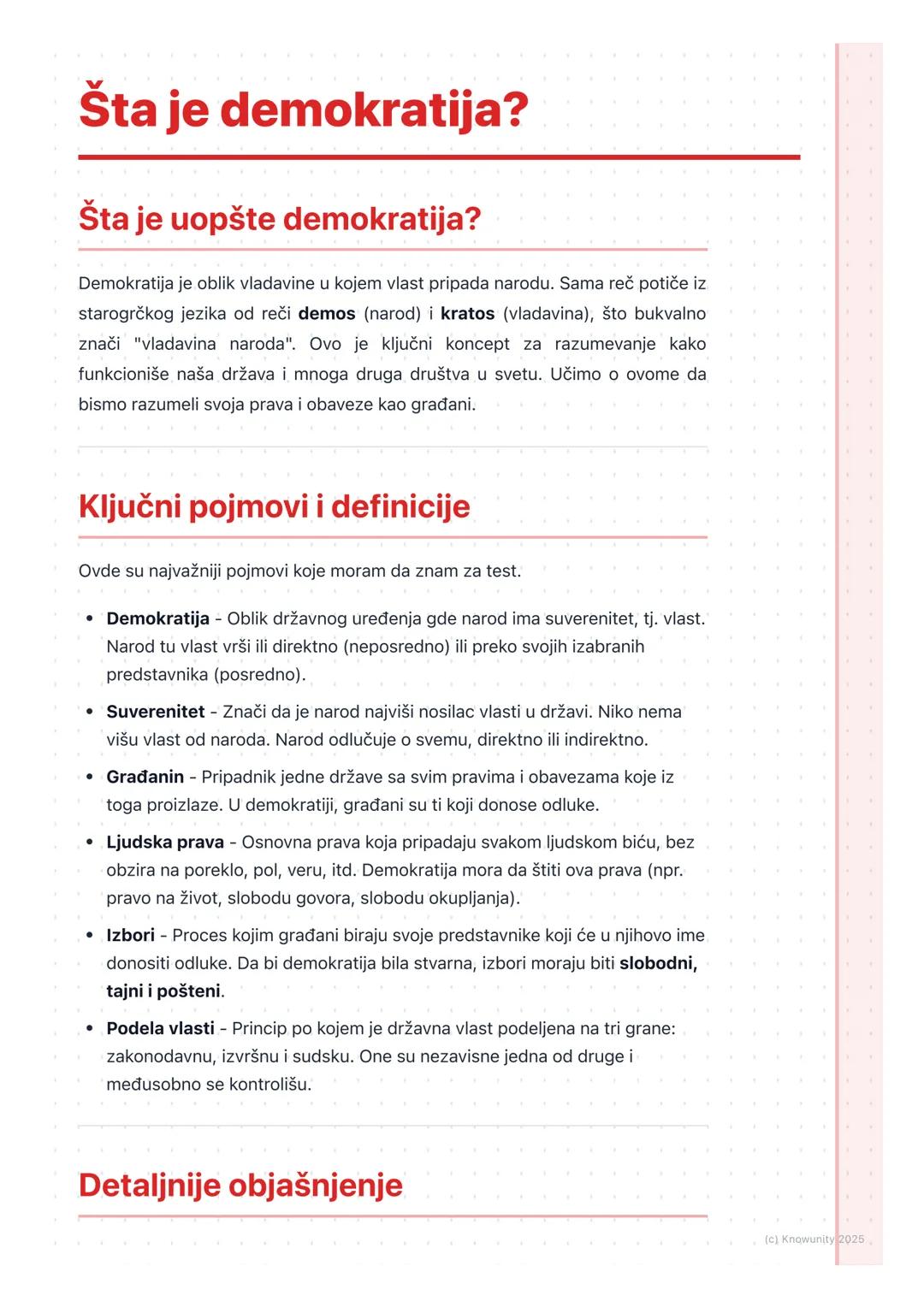 # Šta je demokratija?

Šta je uopšte demokratija?

Demokratija je oblik vladavine u kojem vlast pripada narodu. Sama reč potiče iz
starogrčk