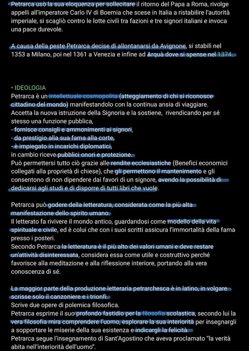 PETRARCA
(1304-1374)
• VITA
Nacque ad Arezzo nel 1304 da una famiglia fiorentina di condizione borghese.
Il padre, mandato in esilio dai gue