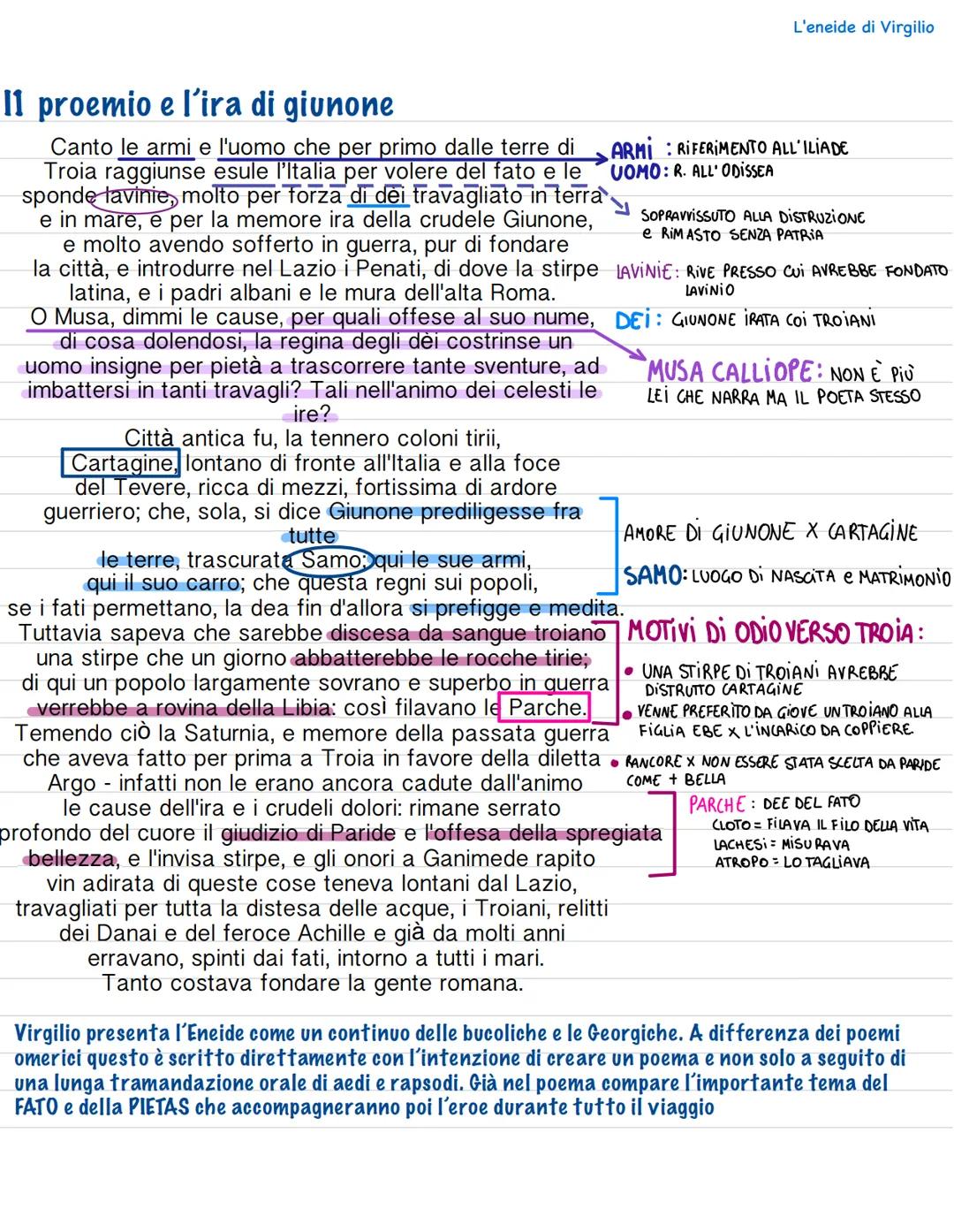 11 proemio e l'ira di giunone
Canto le armi e l'uomo che per primo dalle terre di
Troia raggiunse esule l'Italia per volere del fato e le
sp