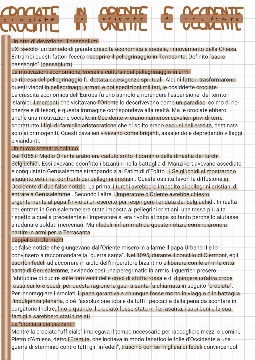# CROCIATE IN ORIENTE E OCCIDENTE

Un atto di devozione: il passagium

L'XI secolo un periodo di grande crescita economica e sociale, rinnov
