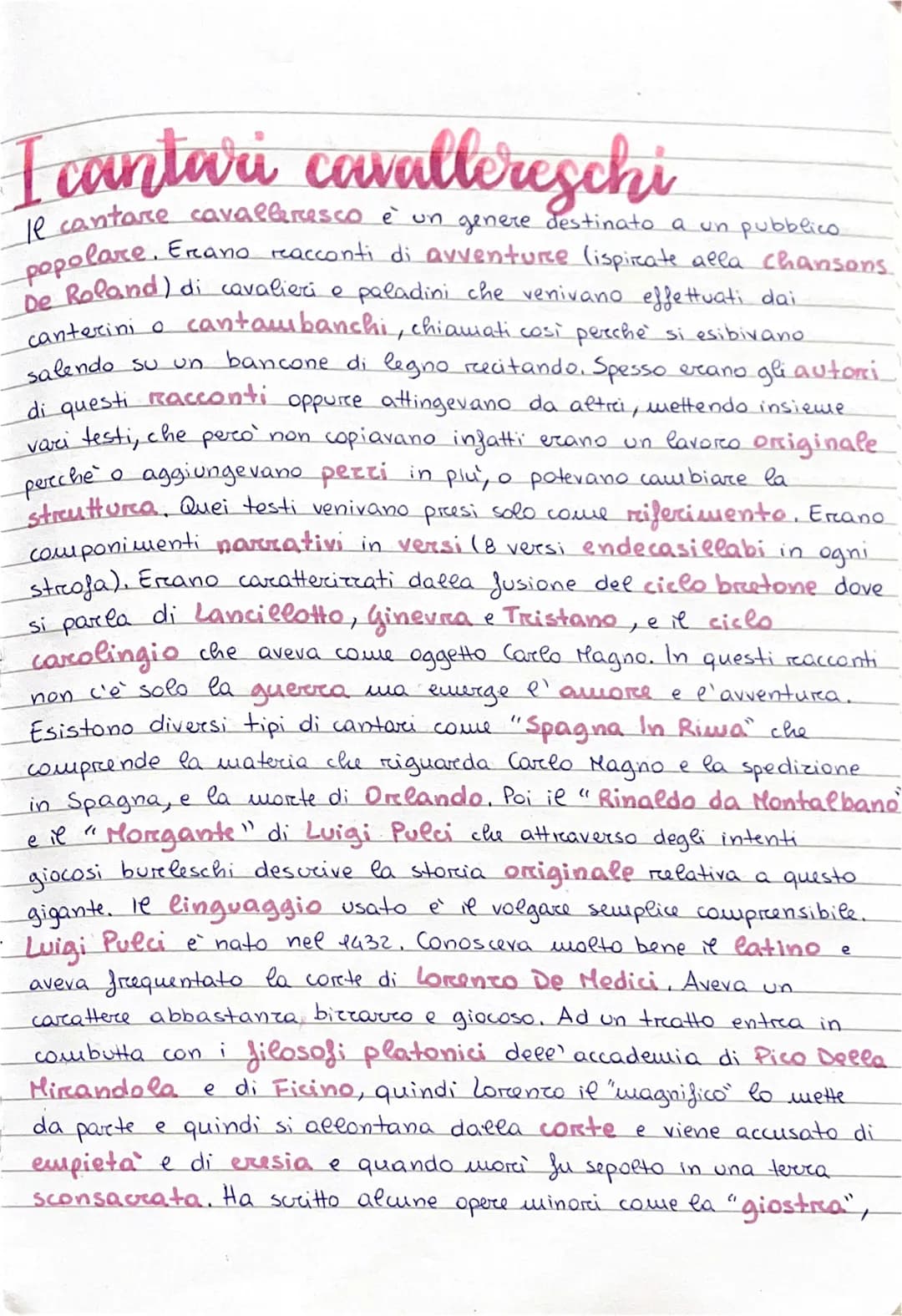 
<p>I cantari cavallereschi erano racconti di avventure ispirate alla chanson de Roland, un genere destinato a un pubblico popolare. I canta
