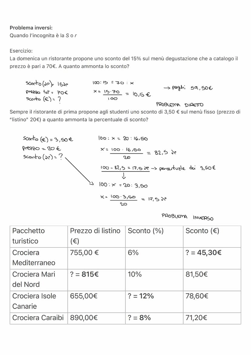 CALCOLO DELLE PROPORZIONI
Grandezze:
DIRETTAMENTE PROPORZIONALE: al crescere di una grandezza anche l'altra aumenta di
conseguenza
(es: ingr
