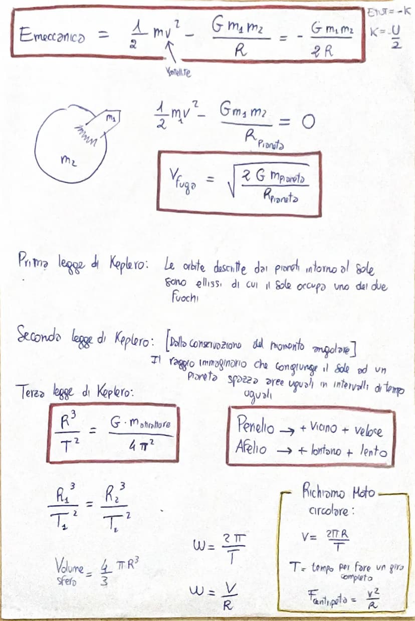 F₂ = m.g
F = G m₁m₂ [N]
R²
g=
Gravitazione
G Meanta [m/s]
R²
Pianeta
F = F₁
Emeccanica
L = -AU = AK
K+U
Gm4ms
R²
U = - GM₂ M₂ [J]
R
Satellit