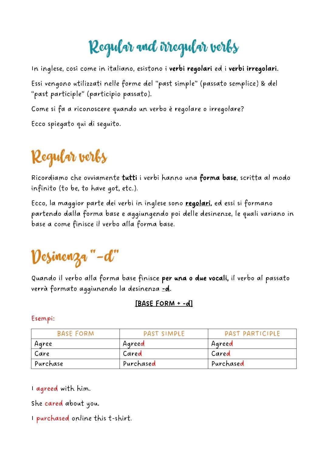 Easy Guide to English Regular and Irregular Verbs